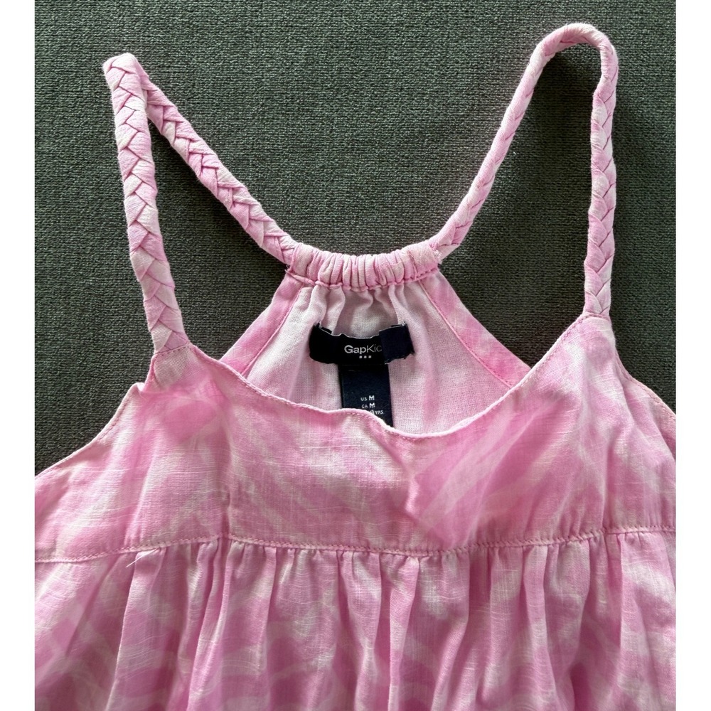 Gap Kids Pink Zebra Spaghetti Strap Lined Sundress Girls Size M 8 9 Years Summer - Picture 2 of 8